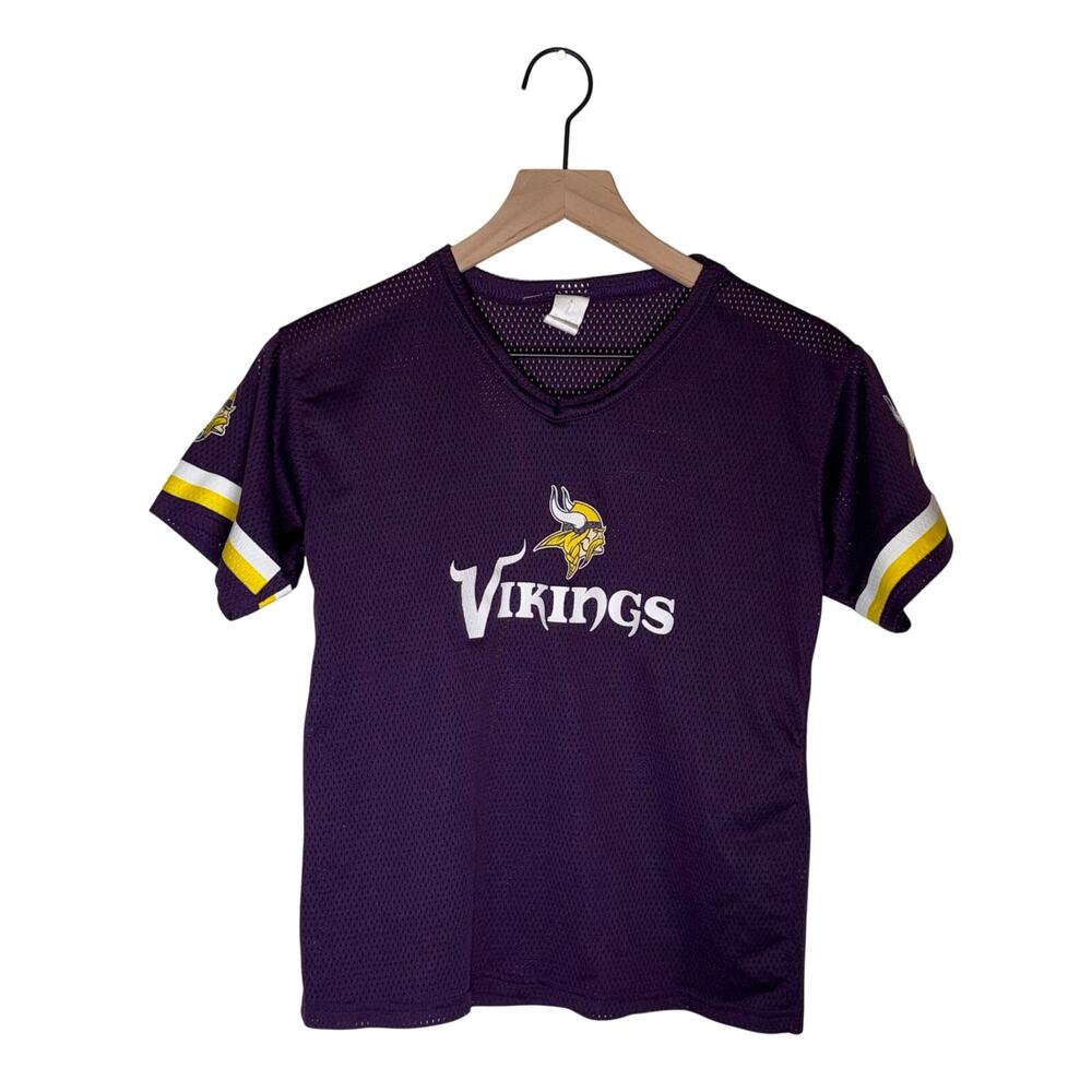 VINTAGE NFL Minnesota Vikings game day tailgate mesh youth graphic jersey M